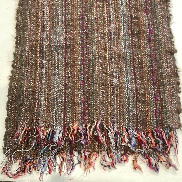 Kerry Traditions made in Ireland brown purple, gray, colorful yarn scarf - Picture 3 of 7